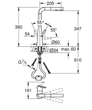 Grohe Zedra Einhand-Spültischbatterie, 12 supersteel 32553DC2 4