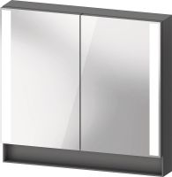 Vorschau: Duravit Qatego Spiegelschrank 80x75cm, mit 2 Türen und Nischenbeleuchtung, dimmbar, graphit matt QA7151
