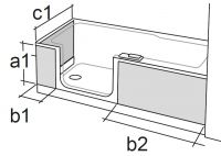 Artweger Twinline 2 Fliesenträger 03 Eckeinbau für Badewanne