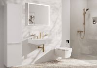 Vorschau: Hansgrohe Tecturis E 3-Loch Waschtischarmatur 150 EcoSmart+ mit Push-Open, brushed bronze