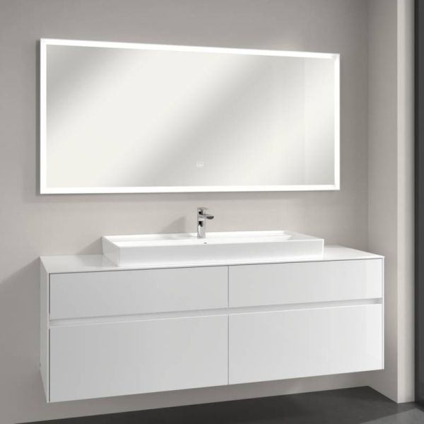 Villeroy&Boch Subway 3.0 LED-Spiegel, 160x75cm, mit Sensordimmer, weiß matt