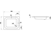 Vorschau: Laufen Platina Duschwanne 90x75cm tief, Einbauhöhe 15cm