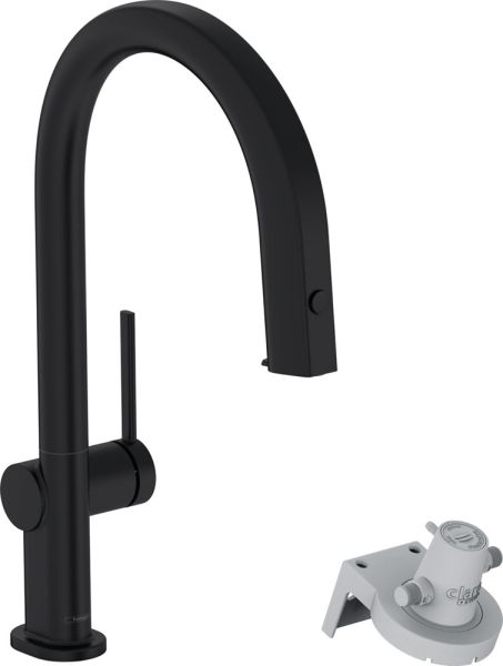 Hansgrohe Aqittura M91 FilterSystem 210, Ausziehauslauf, 1jet, schwarz 76803670