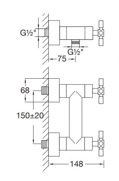 Steinberg Serie 250 Aufputz-Einhebelmischer für Dusche