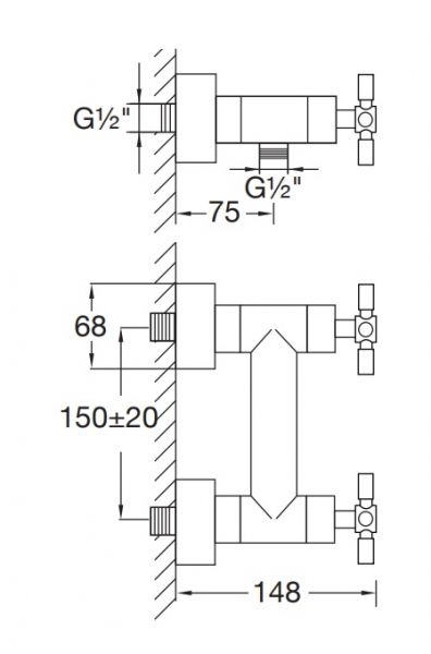 Steinberg Serie 250 Aufputz-Einhebelmischer für Dusche, chrom