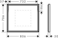 Vorschau: Hansgrohe Xarita E Spiegel mit LED-Beleuchtung 80x70cm IR Sensor, weiß matt