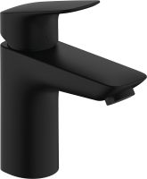 Hansgrohe Logis Waschtischarmatur 100 mit Metall Zugstangen-Ablaufgarnitur, schwarz matt 71171670