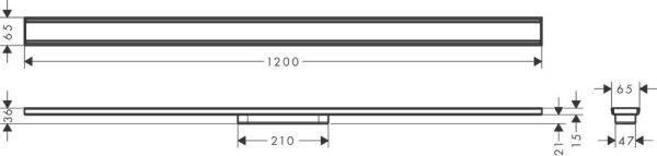 Hansgrohe RainDrain Original Fertigset Duschrinne 120cm, edelstahl gebürstet 56201800