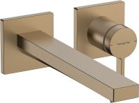 Vorschau: Hansgrohe Tecturis E Waschtischarmatur Unterputz für Wandmontage mit Auslauf 22,5cm, brushed bronze, 73051140