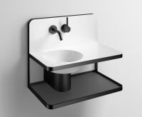 Vorschau: Alape S19-Serie Waschplatz-Set rechteckig 60x36cm, weiß/ schwarz matt ProShield WP.S19.1