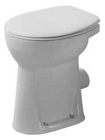 Vorschau: Duravit Duraplus Stand-WC Flachspüler mit Spülrand, ohne Beschichtung weiß 0212090000 