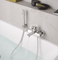 Vorschau: Grohe Lineare Einhand-Wannenbatterie mit Brausegarnitur Sena, chrom