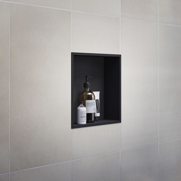 Smedbo Sideline Wandnische für Duschbereich 30x30 cm schwarz