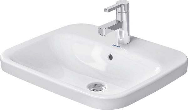 Duravit DuraStyle Einbauwaschtisch 56x45,5cm mit 1 Hahnloch, mit Überlauf, WonderGliss, weiß 03745600001