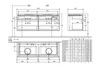 Vorschau: Villeroy&Boch Legato Waschtischunterschrank 140x50cm für Aufsatzwaschtisch, 2 Auszüge B59200DH