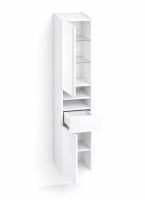 Burgbad Sys30 Hochschrank 30x176cm mit 2 Tip-On Schubladen & 1 Tür weiß, Türanschlag links HS3038L