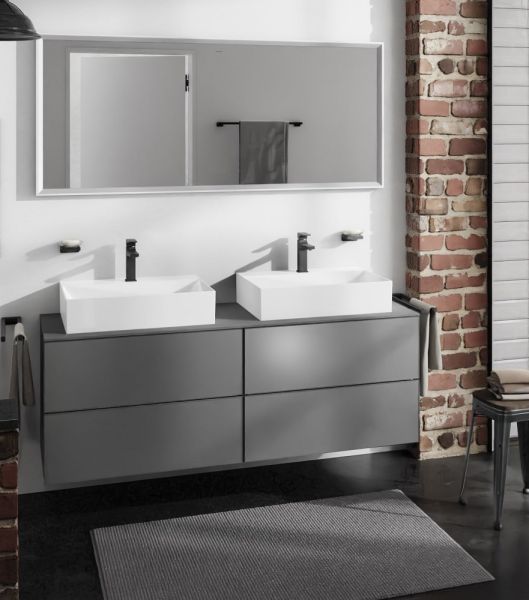 Hansgrohe Xevolos E Unterschrank 157cm für Aufsatzwaschtisch mit Konsole, 4 Schubkästen, schiefergrau matt schiefergrau metallic 54201770