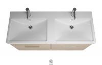 Vorschau: Burgbad Eqio Badmöbel-Set 123cm, Spiegelschrank, Doppelwaschtisch, Unterschrank 4 Schubladen