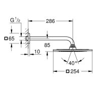 Vorschau: Grohe Rainshower Aqua 10“ Kopfbrause-Set 28,6cm, 1 Strahlart, chrom 26860000 