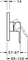 Vorschau: Hansa Hansaligna Fertigmontageset Einhand-Brause-Batterie, Rosette eckig, chrom