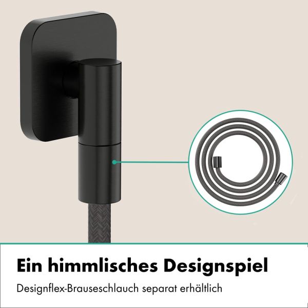 hansgrohe FixFit Fine Q Wandanschluss mit Rückflussverhinderer, schwarz matt