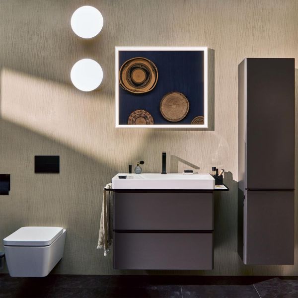 hansgrohe Xelu Q Waschtisch 80x48cm Ablage links & Hahnloch für Bedienelement, weiß