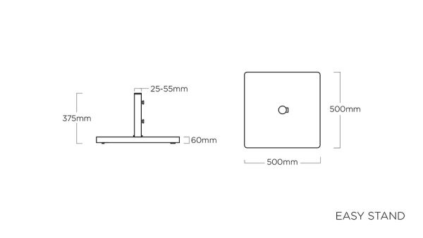 KETTLER EASY SWING Ampelschirm 300x300cm, UPF50+, silber/charcoal meliert