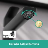 Vorschau: Hansgrohe Logis Waschtischarmatur 110 Fine CoolStart ohne Ablaufgarnitur, schwarz matt