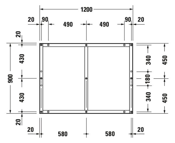 Duravit Tempano Fußgestell 120x90cm