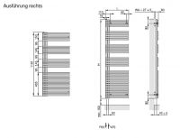 Vorschau: Zehnder Forma Asym Design-Badheizkörper, Auführung rechts LFAR-120-060