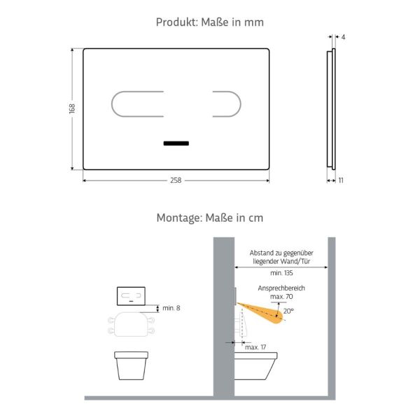 WimTec OCEAN T6 - HyPlus UP320 6 V Batteriebetrieb für Spülkasten Geberit Sigma