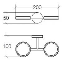 Vorschau: lineabeta DUEMILA Halter doppelt, chrom