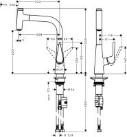 Vorschau: Hansgrohe Talis Select M51 Einhebel-Küchenmischer 220 mit Ausziehauslauf, chrom