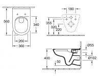 Vorschau: Villeroy&Boch O.Novo Wand-Tiefspül-WC ohne Spülrand mit Direct Flush 5660R001_4