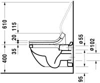 Vorschau: Duravit Starck 3 Wand-WC 62x36,5cm, oval, WonderGliss, Durafix, weiß