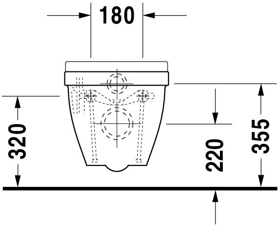 Duravit Starck 3 Wand-WC 62x36,5cm, oval, Durafix, weiß