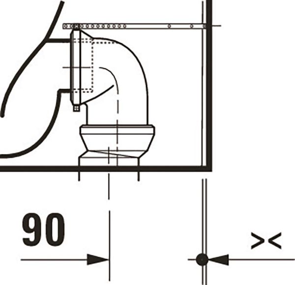Duravit Qatego Stand-WC 60cm, 4,5 l, Tiefspüler, spülrandlos, Abgang waagerecht, HygieneGlaze, weiß