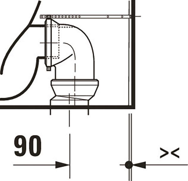 Duravit Qatego Stand-WC 60cm, 4,5 l, Tiefspüler, spülrandlos, Abgang waagerecht, weiß