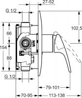 Vorschau: Hansa Hansamix Fertigmontageset Einhand-Brause-Batterie, Rosette rund, chrom