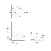 Vorschau: Kludi RESA R Spiralflush-Stand-WC 62cm für Spülkasten, Abgang variabel, weiß