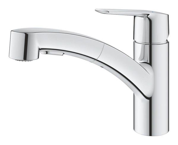 Grohe Start Küchen-Wasserhahn Niederdruck mit Dual Spülbrause, chrom