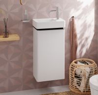 Hansgrohe Xelu Q Waschtischunterschrank 34cm für Handwaschbecken, Türanschlag rechts, weiss, Griff chrom 54015000