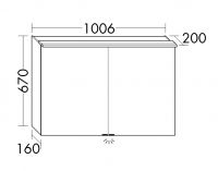 Vorschau: Burgbad Yumo Spiegelschrank m. horizontaler LED-Beleuchtung, Waschtischbeleuchtung, 2tlg, 100,6x67cm