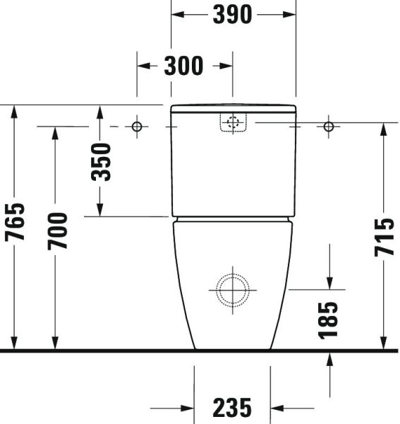 Duravit ME by Starck Stand-WC für Kombination, Tiefspüler, spülrandlos, weiß