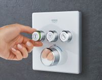 Vorschau: Grohe Grohtherm SmartControl Duschsystem Rainshower 310, Kopfbrause Deckenmontage, chrom/moon white