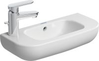 Vorschau: Duravit D-Code Handwaschbecken rechteckig 50x22cm, mit 1 Hahnloch links, mit Überlauf, weiß 0706500009