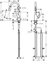 Vorschau: Hansgrohe Focus M42 Einhebel-Küchenmischer 220 mit Ausziehbrause und sBox