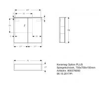 Vorschau: Geberit Option Spiegelschrank Plus mit LED-Beleuchtung 2tlg. 75x70cm