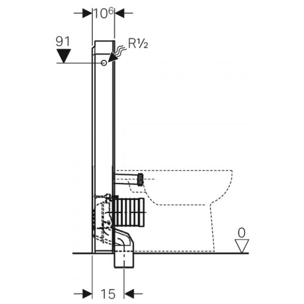 Geberit Monolith Sanitärmodul Glas für Stand-WC 101cm