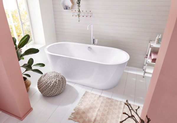 Kaldewei Meisterstück Classic Duo Oval freistehende Badewanne 170x75cm, weiß Mod.1113 202942680001